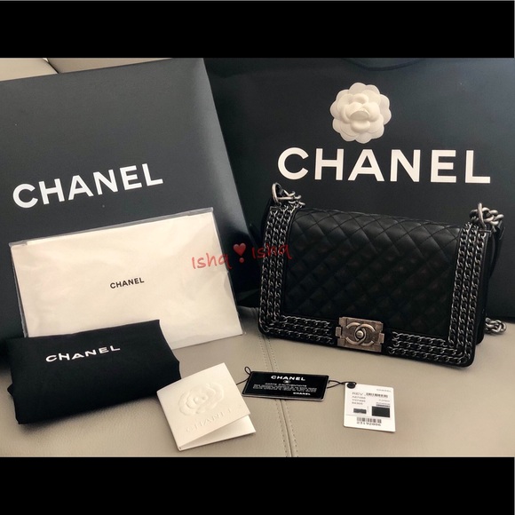 CHANEL Handbags - Chanel Le Boy Chained Flapbag Ruthenium Old Medium